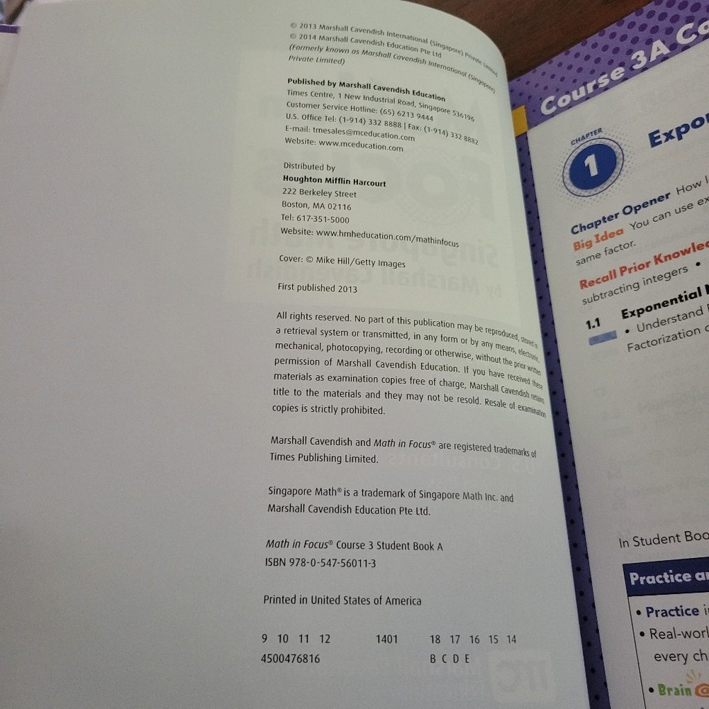 Math in Focus Singapore Math Series, Course 3 A Hardcover Common Core Math - Picture 4 of 4